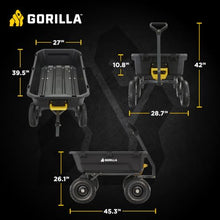 Gorilla Carts Dump Garden Cart, 7 Cu Ft,1200 lb Capacity, No-Flat Tires