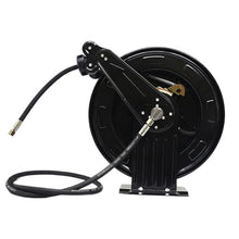 Heavy Duty Automatic Retractable Hose Reel for Pressure Washers, 35m Steel Construction, Versatile Water, Air & Oil Management (25m)
