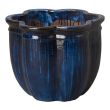 Emissary - Scalloped Planter Lg, Deep Blue 20x16 H