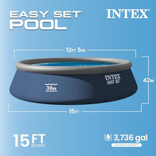 INTEX Easy Set 15ft x 42in Inflatable Ring Above Ground Pool Set w/Pump