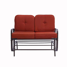 GAAHRQQQ Outdoor Swing Glider Rocking Chair Porch Swings 2 Person Rocking Chair Loveseat Garden Porch Chairs Patio Steel e Chair Set with Cushion Red