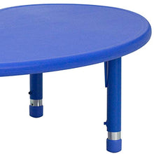 EMMA + OLIVER Half-Moon Blue Plastic Adjustable Activity Table