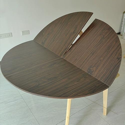 DESALAI Large Foldable Round Tabletop Extender, Folding Table 48 inch， ，Table Tops Replacement，Temporary Extender Tabletop，Outdoor Portable top(Walnut,220cm/86.6in)