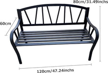 ERoomQ Patio Bench Park Bench Outdoor Conversation Couch, Patio Benches Park GThe Terrace Benches, 2 Seater Outside Park Iron Bench Seat with Armrests