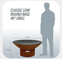 ARTEFLAME Classic 40" Grill with Low Round Base Wood/Charcoal Fire Pit Rust