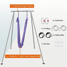 TECSPACE Adjustable Height Aerial Yoga Frame & Hammock Light Purple