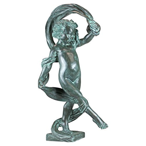 Design Toscano Girl of The Wind Bronze Garden Statue Two Tone Bronze & Verdigris
