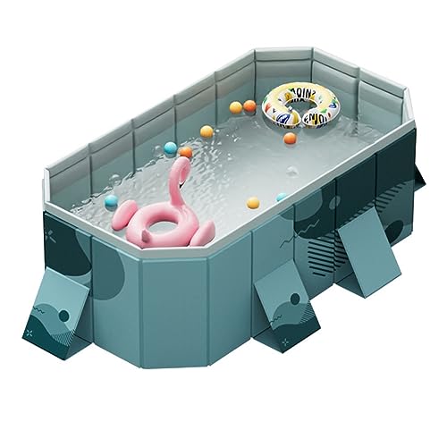 TQQEPOOL Foldable Kiddie Swimming Pool,Summer Portable Kids Play Pool for Large Medium Small Dogs & Kids (Color : A, Size : 2.1m)