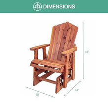 American Furniture Classics Model MM102-110 23" Cedar Adirondack Glider with Gliding Ottoman
