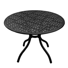 Oakland Living Modern Ornate Outdoor Mesh Aluminum 42-in Black Round Patio Dining Set with Four Chairs