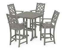 Martha Stewart by POLYWOOD® Chinoiserie 5-Piece Bar Set with Trestle Legs in Slate Grey