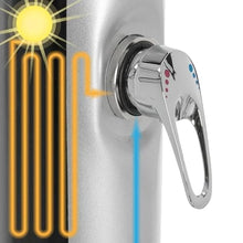 Xoiasth Outdoor Shower with Protective Cover, Temperature Adjustment Garden Pool Shower with Swivel Shower Head and Foot Washer Tap for Outdoor Backyard Poolside