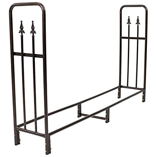 WANGKENSU 6ft Log Holder Outdoor Heavy Duty Firewood Rack, Steel Tubular Fire Wood Stand for Patio Deck Log Storage, Easy Assemble Fireplace Tool
