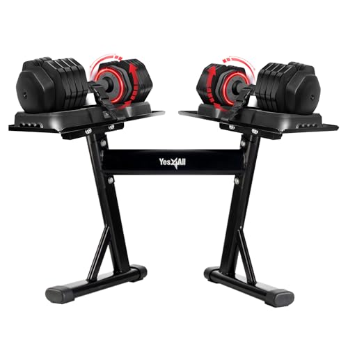 Yes4All Selectorized Dumbbell Set 55 Lbs Pair Black
