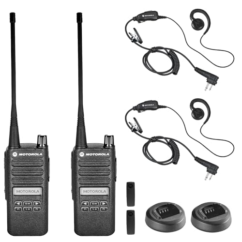 Motorola Solutions 2 x CP100D UHF Portable Two Way Radio Bundle with Earpiece Black