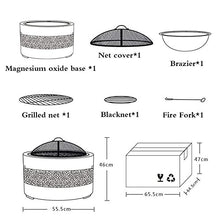 Small Firepit, Large 3 in 1 Fire Pit with BBQ Grill Shelf, Edging of Artificial Stone for Outside Patio, Decking, Lava Rocks