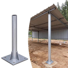 WLCGYD Heavy Duty Shade Sail Poles, Sign Posts Metal with Square Babse for Patio Deck Playground Backyard, Slow Paddle Reflective Stop Slow Sign Pillar(50mm/2in,2.5m/8.2ft)