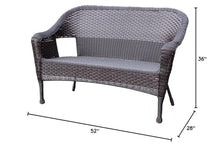 Jeco Resin Wicker Clark Loveseat Espresso