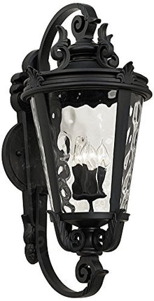 John Timberland Marseille Vintage Large Outdoor Wall Light Fixture Black