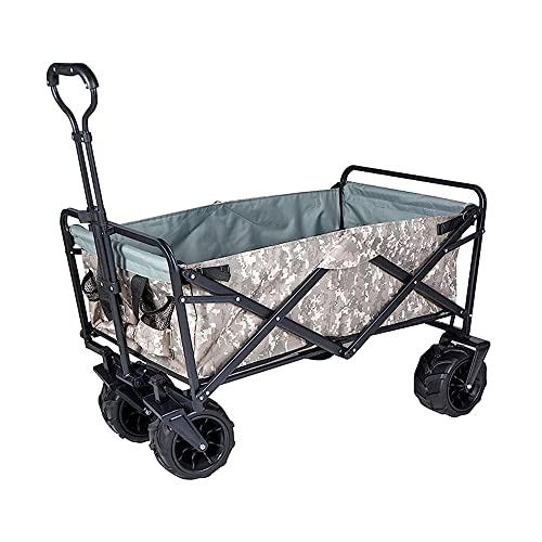 YGwnjqr Handcart, Garden Cart Household Shopping Cart Outdoor Camping Cart Portable Foldable Trolley 7-Inch Cart/Camouflage/,Szie Camouflage