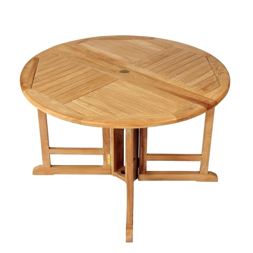 Teak Folding Butterfly Dining Table - Round 48" (120 cm)