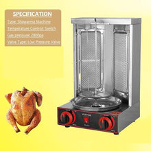 Countertop Rotisserie Grill Kebab Vertical Rotisserie Propane Turkish Chicken Doner Kebab Broiler, for Home Restaurant Kitchen,Pan(Pan+Knife)