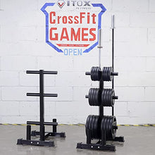 VEITEOX FTY Weight Plate Tree Rack with Barbell Bar Holder, Vertical Olympic Bumper Plates and Bar Storage Stand (Color: No Wheels)