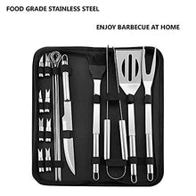 Stainless Steel BBQ Tools Set Spatula Fork Tongs Knife Brush Skewers Barbecue Grilling Utensil Camping Outdoor Cooking Tool Set (Size : 7 pcs) (20 pcs)