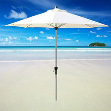 3WWWQMAA8 9ft Patio Parasol Outdoor Sun Umbrella Garden Market Table Umbrella with Crank Round Sunshade Suitable for Courtyard, Beach, Lawn, Deck, Backyard, Pool (Green) (Beige)