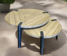 Padma’s Plantation Triangolo Outdoor Nesting Coffee Tables in Naturral(Set of 2)
