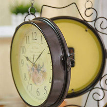 NEHXMA Wall Clock, Double Sided Wall Clock, Outdoors Vint Outdoor Clock Garden 10 Inch Double Sided Outdoor Wall Clock Retro Outdoor Clocks Battery Operated Silent Outside Clocks White(Black)