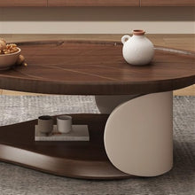 Hhaoran-9863 Side End Table Leaf-Shaped Minimalist Coffee Table Modern Asymmetrical Design in Walnut Wood for Stylish Living Rooms Accent Coffee Table for Living Room Bedroom Office