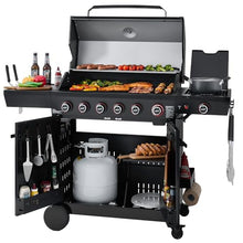 Royal Gourmet GE6001H 6-Burner Gas Grill with Sear and Side Burner, Black