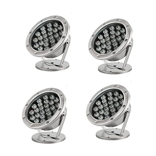 Braiton 4PCS LED Underwater Fountain Light IP68 Waterproof Submersible Spot Light Pond Lights for Aquarium Fish Tank Garden Fountain Pool,Red,24W
