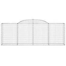 Arched Gabion Baskets 2 pcs 118.1"x19.7"x39.4"/47.2" Galvanized Iron for Outdoor Plants White Black Other