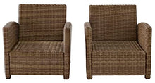 Crosley Furniture Bradenton 2-Piece Outdoor Chair Set Brown with Gray Cushions