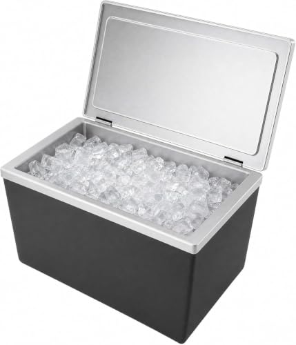GarveeLife Drop in Ice Chest 130QT, SUS304 Stainless Steel Sliding Cover 24H Non-Electric Insulation, Recessed Outdoor Kitchen Ice Cooler with Drain Pipe & Plug, 28"Lx20"Wx17"H, for Wine Beer Party