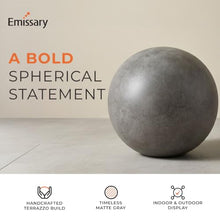 Emissary Terrazzo Gazing Ball 20 in. Matte Gray Outdoor Garden Sphere