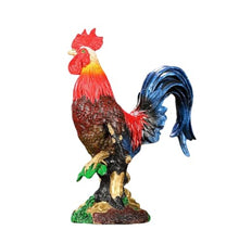 FENGSHUI-CAISHEN Large Colorful Metal Rooster Statue