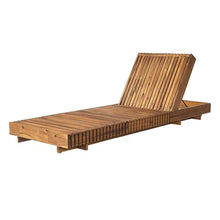 Christopher Knight Home Habery Acacia Wood Chaise Lounge with Cushion, Outdoor Sun Lounger with 6-Position Adjustable Backrest, 76.8'' Patio Recliner Chair for Poolside Backyard, Teak+Cream