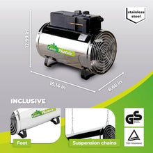 Bio Green PHX 2.8/US Phoenix Greenhouse Heater – 220-240V - 9553 BTU Stainless Steel – Electric Heating and Cooling System for Greenhouse, Shed, Garage – Corded Garage Heater with Frost Detection