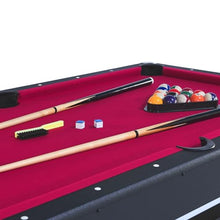 Yoptote 6ft Mid-Size Pool Table with Table Tennis Top and Accessories Black+Red