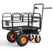 VEVOR Electric Utility Cart, 36V 432Wh Battery Powered Electric Wagon, 500W Power Wheelbarrow with Brake, 660 lbs Load Heavy Duty Steel Garden Cart for Farm and Yard All Purpose Modular Cargo Bed