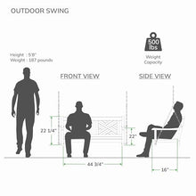 Cambridge Casual Maine Teak Porch Swing – Solid Wood Hanging Outdoor 2-Seater Swing Bench for Porch, Weather-Resistant & Durable