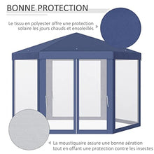 YMGSCC Reception Gazebo Type Hexagonal Gazebo with Net for Garden and Terrace Ø3.9 M Water Repellent Polyester Material ()