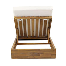 Christopher Knight Home Abraham Outdoor Acacia Wood Chaise Lounge Set of 4 Teak Finish + Cream