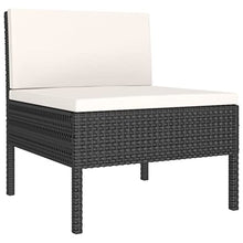 NLQMSU 12 Piece Modular Garden Lounge Set Black
