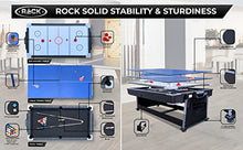 RACK Triad 7-Foot 3-in-1 Multi Game Swivel Billiard/Pool Table Black