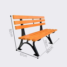 XIXSERTHIA Garden Bench Outdoor Park Bench Leisure Cast Aluminum Backrest Chair Long Stool Courtyard Open Air Patio Seat Outdoor Bench(1.8m)