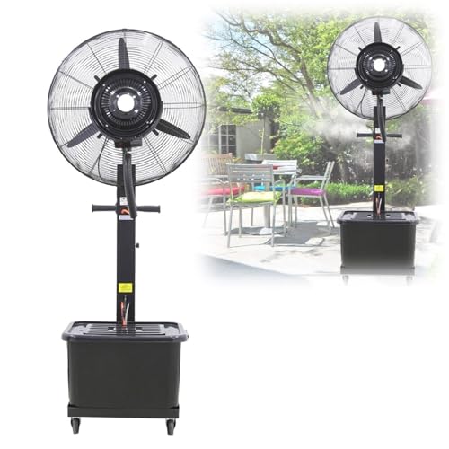 JDXQBLD Commercial Misting Fan with 11 Gallon Tank, 3-Speed Oscillating Industrial Spray Fan for Indoor & Outdoor Use，750mm/30